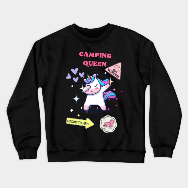 Camping Queen unicorn Crewneck Sweatshirt by JLBCreations